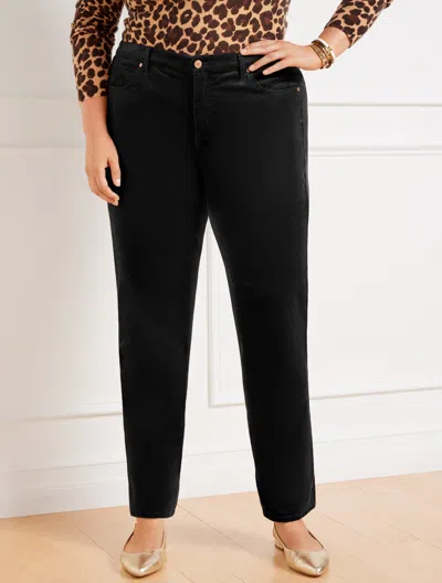 Talbots Stretch Corduroy Straight Leg Pants - Solids - Black - 14
