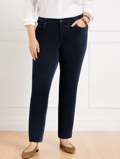 Talbots Stretch Corduroy Straight Leg Pants - Solids - Blue - 22