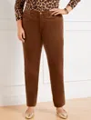 Talbots Stretch Corduroy Straight Leg Pants - Solids - Caramel - 22