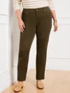Talbots Stretch Corduroy Straight Leg Pants - Solids - Deep Moss - 20