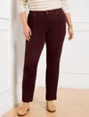 Talbots Stretch Corduroy Straight Leg Pants - Solids - Rich Burgundy - 22