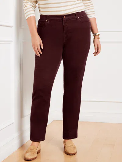 Talbots Stretch Corduroy Straight Leg Pants - Solids - Rich Burgundy - 22