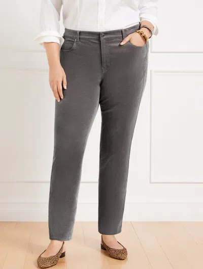 Talbots Stretch Corduroy Straight Leg Pants - Solids - Wren Grey - 20