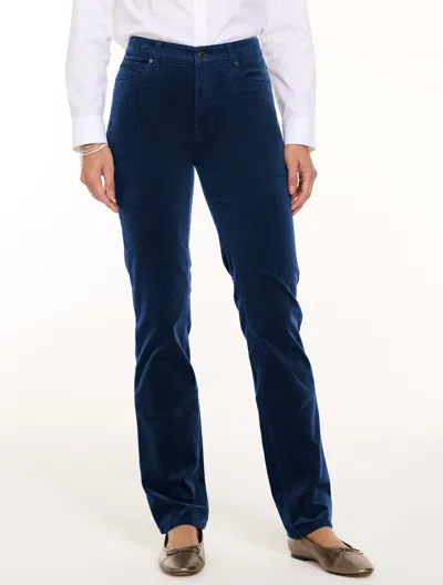 Talbots Stretch Corduroy Straight Leg Pants - Blue - 2