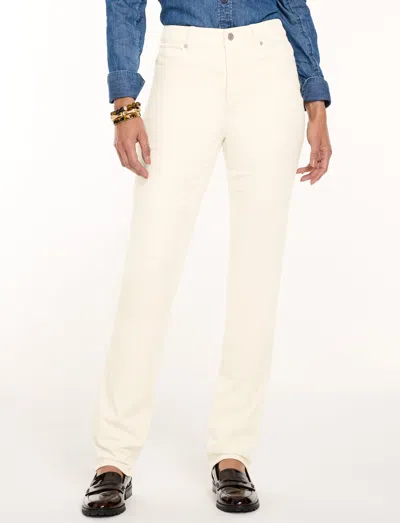 Talbots Stretch Corduroy Straight Leg Pants - Curvy Fit - Ivory - 2