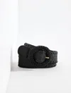 Talbots Stretch Raffia Belt - Black - Xl