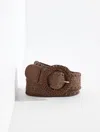 Talbots Stretch Raffia Belt - Hickory Brown - Large