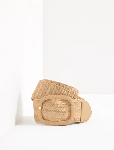 Talbots Stretch Straw Belt - Natural - Xl  In Brown
