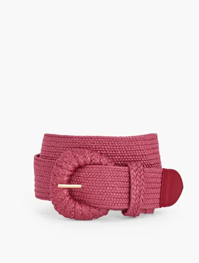 Talbots Stretch Woven Raffia Belt - Sangria - Xl