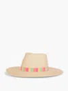 Talbots Stripe Palm Hat - Natural Straw - 001  In Natural Straw