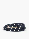 Talbots Studded Double Wrap Leather Belt - Blue - Xl  In Blue