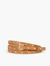 Talbots Studded Double Wrap Leather Belt - Havana Tan - Large  In Brown