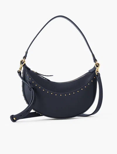 Talbots Studded Leather Crescent Bag - Indigo - 001  In Purple