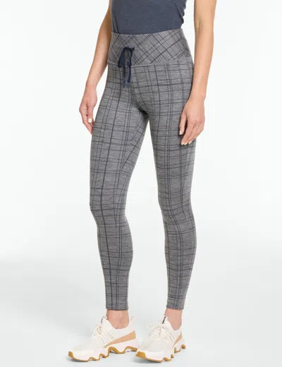 Talbots Studio Stretch Leggings - Linear Plaid - Shadow Heather/indigo Blue - Small  In Shadow Heather,indigo Blue