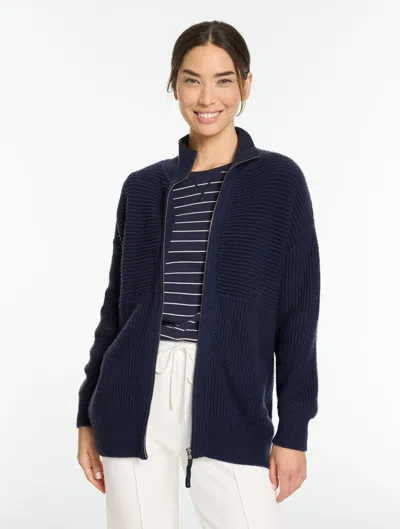 Talbots Studio Stretch Yoga Sweater Jacket - Blue - Xs