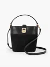 Talbots Suede & Leather Bucket Bag - Black - 001  In Black
