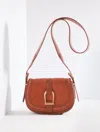 Talbots Suede & Leather Saddle Bag - Amber Rust - 001