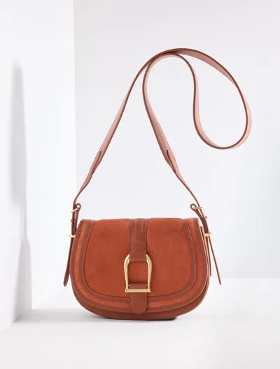 Talbots Suede & Leather Saddle Bag - Amber Rust - 001