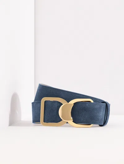 Talbots Suede Belt - Blue - Large