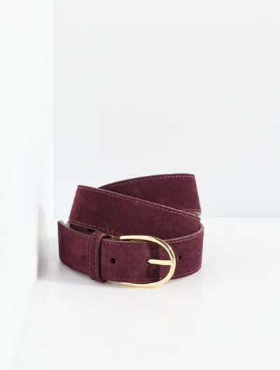 Talbots Suede Belt - Deep Burgundy - Small