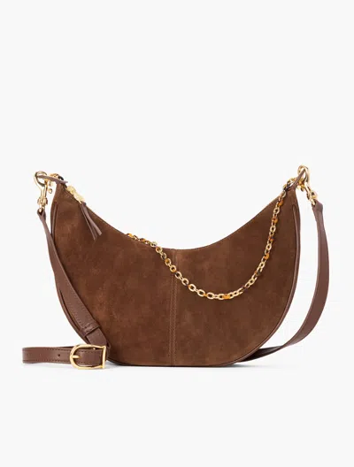 Talbots Suede Crescent Bag - Dark Walnut - 001  In Brown