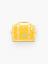 Talbots Suitcase Brooch - Golden Yellow/gold - 001