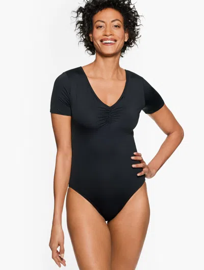 Talbots Sun Ocean Sand Short Sleeve One Piece - Black - 16