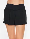 Talbots Sun Ocean Sand Woven Crossover Waist Shorts - Black - 16  In Black