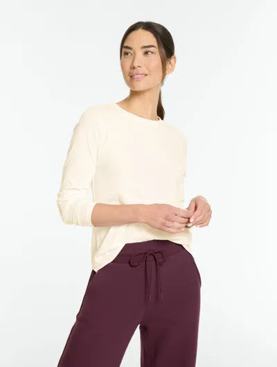 Talbots Supersoft Jersey Long Sleeve Crewneck T-shirt - Ivory - Xs
