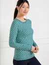 Talbots Supersoft Jersey Long Sleeve T-shirt - Fascinating Scallop - Everglade - X  In Everglade