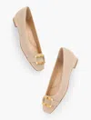 Talbots Sutton Bamboo Buckle Suede Flats - Rattan - 11m