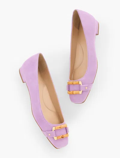 Talbots Sutton Bamboo Buckle Suede Flats - Spring Lilac - 11m
