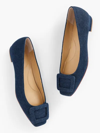 Talbots Sutton Buckle Ballet Flats - Denim - Dark Blue - 11m