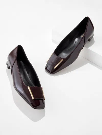 Talbots Sutton Ornament Flats - Crinkle Patent - Deep Burgundy - 5m