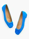 Talbots Sutton Buckle Flats - Suede - Bold Blue - 11m  In Bold Blue