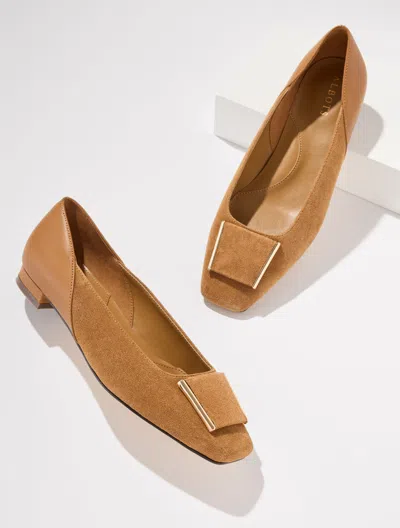 Talbots Sutton Suede Ornament Flats - Havana Tan - 5m