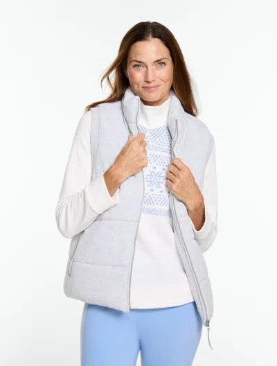 Talbots Sweater Puffer Vest - Cloud Heather - Xs  In Gray