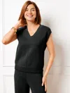 Talbots Sweater Studio V-neck Vest - Black - 1x