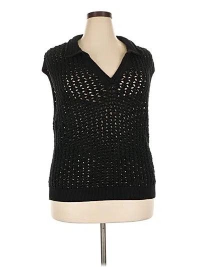 Pre-owned Talbots Sweater Vest In Black