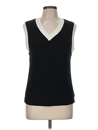 Pre-owned Talbots Sweater Vest In Black