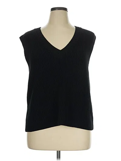 Pre-owned Talbots Sweater Vest In Black