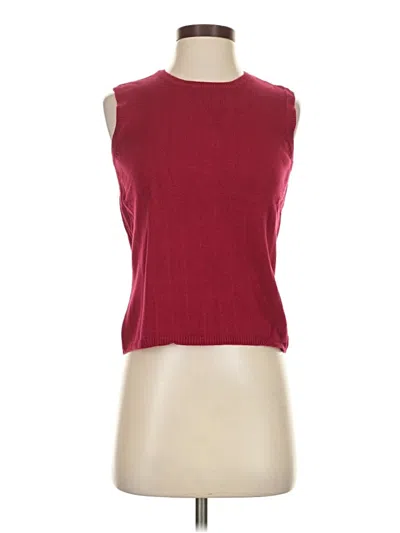 Pre-owned Talbots Sweater Vest In Burgundy
