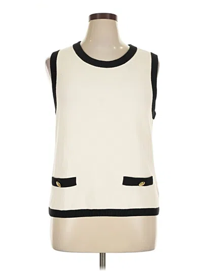 Pre-owned Talbots Sweater Vest In Ivory