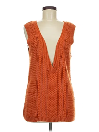 Pre-owned Talbots Sweater Vest In Orange