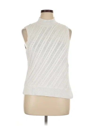 Pre-owned Talbots Sweater Vest In White