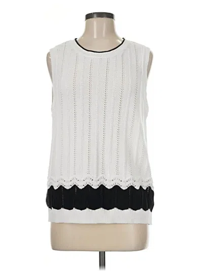 Pre-owned Talbots Sweater Vest In White