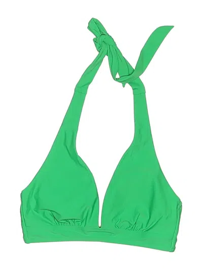 Pre-owned Talbots Swimsuit Top Green Solid Pattern Swimwear