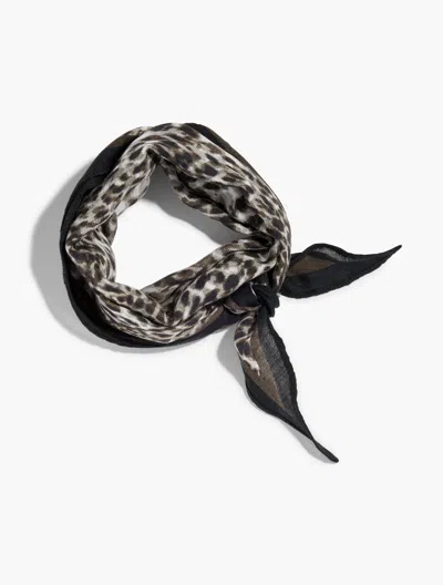Talbots Swirly Animal Diamond Scarf - Dark Grey - 001  In Gray