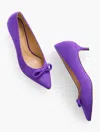 Talbots Sylvie Bow Suede Kitten Heel Pumps - Purple Majesty - 11m  In Purple Majesty