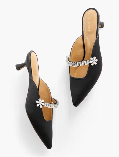 Talbots Sylvie Mary Jane Satin Mules - Black - 11m